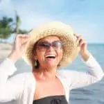 woman smiling on beach