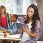 woman smiling at work