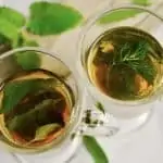 herbs in drinking glass